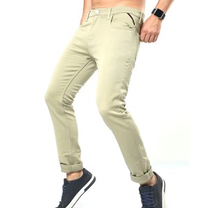 Pantalones Vaqueros de Mezclilla Color Caqui para Hombre, Corte Ajustado, Tela de Algodón Elástica, Estilo Casual, Cómodos para Uso Diario - Product Image 2