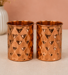 Gobelets martelés en cuivre, style vintage, écologiques, vaisselle de qualité supérieure pour la maison, extérieur métallique orné d'un fini traditionnel fait main. - Product Image 3