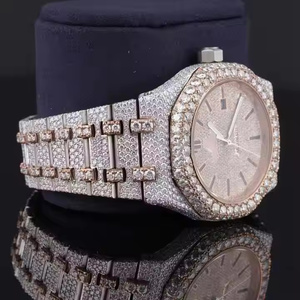 Reloj de Lujo con Diamantes Moissanite para Hombre, Reloj de Pulsera Analógico de Cuarzo Simple para Uso Diario, Colección Premium de Relojes de Moda - Product Image 3