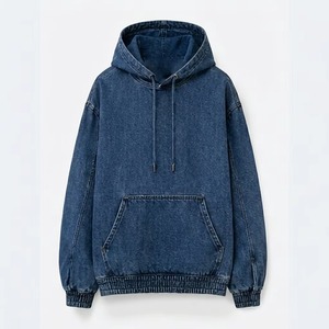 Hoodie en jean pour homme de qualité supérieure avec poche kangourou - Product Image 3