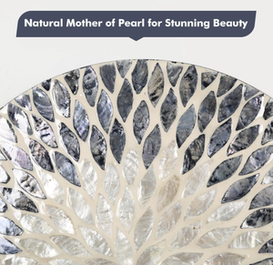Vietnam Modern <b>MOP</b> Floral Round Mirror Handmade <b>Wall</b> Decor - Product Image 2