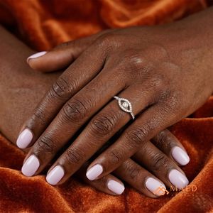 Silver <b>Eye</b> Halo <b>Ring</b> for Women Elegant Round Cut Engagement <b>Ring</b> Minimalist Fashion Jewelry Gift Daily Wear USA Style - Product Image 5