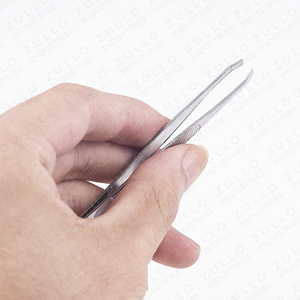 Professional Custom Color Eyebrow Tweezers Stainless Steel Slanted Tip Stripe Grip Beauty Grooming <b>Tool</b> OEM - Product Image 3
