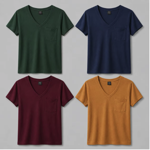 Camisetas de Cuello Alto para Hombre, Corte Regular, Tejido de Algodón, Jersey Sólido de 120g, Cómodas, Casuales, Transpirables, de Secado Rápido, Moda de Verano - Product Image 1