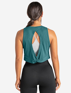 Venta al por mayor personalizada: Novedad de primavera, chaleco sin mangas con cuello redondo y diseño hueco, top corto acanalado suave para mujer - Product Image 2