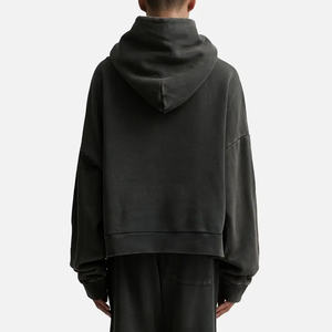 Venta al por mayor EE. UU. tamaño 5XL Casual en blanco algodón francés Terry Vintage Sudadera con capucha personalizar de alta calidad desgastado ácido lavado sudaderas con capucha hombres - Product Image 4