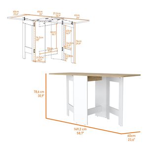 Tavolo da pranzo pieghevole bianco Kailua Design salvaspazio con 3 forme di piegabilità - Product Image 6