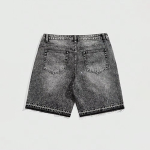 New High Quality Breathable Light Wash Straight Denim Shorts <b>Men</b> Casual Summer Autumn Running Wear Quick Dry Customized Color - Product Image 2