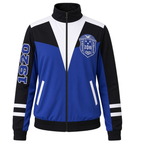 Chaqueta Cortavientos Transpirable con Cierre Completo Zeta Phi Beta, Unisex, Premium, con Bloques de Color de la Hermandad Griega, Deportiva, Ligera - Product Image 3