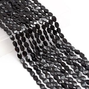 Perles ovales facettées en spinelle 7x5mm, spinelle noire naturelle, pierres semi-précieuses, perles ovales en vrac pour la fabrication de bijoux - Product Image 3