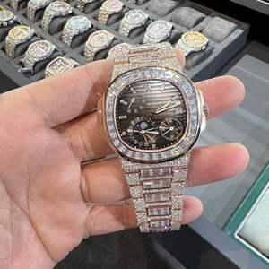 Reloj de Diamantes Cultivados en Laboratorio Personalizado de Alta Calidad Estilo Hip Hop para Hombre, Reloj de Diamantes VVS para Regalo - Product Image 5