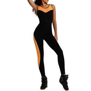 Combinaison moulante sans manches pour femme, taille haute, col en V, effet ventre plat, longueur intégrale, couleur unie, bretelles spaghetti - Product Image 6