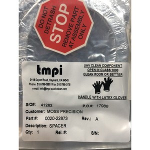 AMAT 0020-22873 <b>SPACER</b>, LOWER BRG, 104947 - Trusted Global Legacy Semiconductor Equipment and Parts at - Product Image 5