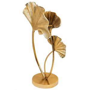 Escultura de Flor Art Deco en Latón Dorado, Hecha a Mano, Decoración de Mesa Contemporánea y Compacta, Estatua Floral de Metal de Lujo para Sala de Estar - Product Image 3