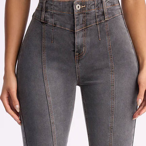 Pantalones Vaqueros de Mezclilla para Mujer, Estilo Moderno, Holgados y Ajustables, Color Negro, Cantidad Personalizada, Pantalones de Algodón - Product Image 4