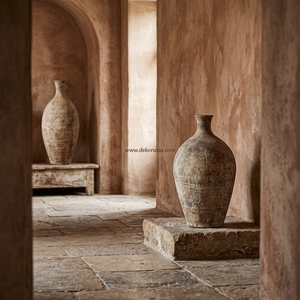 Tararear L Cream Grand vase de sol en terre cuite noire rustique, pot en terre cuite artisanal, récipient décoratif en grès, vente en gros - Product Image 2