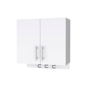 Carmelita 2-Door 2-Shelf White <b>Wall</b> <b>Storage</b> Cabinet with Hangers - Product Image 1