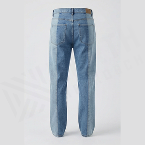 Men's Straight-Leg Stonewashed Woven Denim <b>Jeans</b> High Waist Regular Fit Cotton Casual Autumn/Winter Style Zippers Quick Dry - Product Image 2