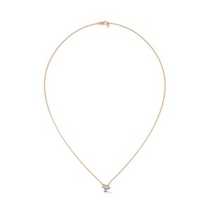 Rose Gold Diamond Pendant Necklace Three Stone <b>Charm</b> Jewelry for Women Party Gift - Product Image 3