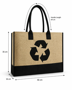 กระเป๋าผ้าแคนวาสปอปปีรีไซเคิล PP ขนาด 46x35x16 ซม. รับทำโลโก้ตามสั่ง กระเป๋าช้อปปิ้งแบบใช้ซ้ำได้ สำหรับโปรโมชั่น ขายส่ง ผู้ผลิต OEM ผู้ส่งออก - Product Image 3