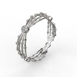 Anillo de eternidad de platino con esmeraldas y diamantes, con diamantes naturales de corte baguette, certificado por GIA, joyería clásica de compromiso para mujer. - Product Image 1