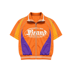 Custom Windbreaker Shorts Suits Hooded Jacket Men Zip up Nylon <b>Waterproof</b> Solid Color Windbreaker Short <b>Set</b> - Product Image 5