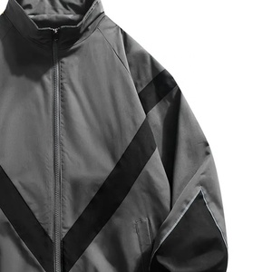 Custom New Design Mens Loose Windbreaker <b>Jackets</b> Pockets Formal Zip <b>Waterproof</b> <b>Long</b> Sleeve Lapel <b>Jacket</b> Outdoor High Quality - Product Image 3
