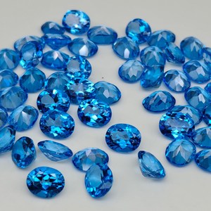 10x8mm Genuine Swiss Blue Topaz Oval Cut Faceted Loose Stone Topaz Gemstone for Jewelry Wholesale and Custom Design - Product Image 2