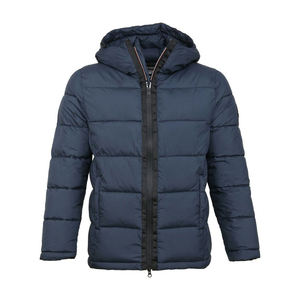 Chaqueta Acolchada con Capucha para Hombre, Diseño Color Block, Cuello Alto, Cierre de Cremallera, Resistente al Viento, Invierno, Informal, Gruesa, Relleno de Poliéster, 2026 - Product Image 1