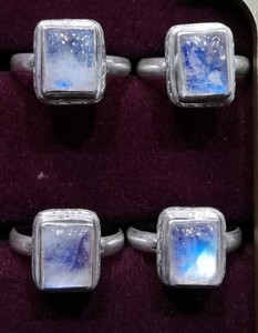 Onyx <b>Sterling</b> <b>Silver</b> Freshwater Pearl Channel <b>Set</b> Unisex <b>Rings</b> for Gift Party & Anniversary - Product Image 1