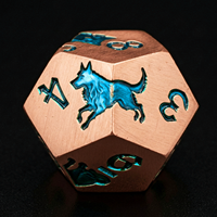 Jeu de dés DND Blue Dog Cat Dice Point, 7 dés métalliques, Dragon et Donjons, jeu de rôle, bords tranchants, faits à la main, jeu de société