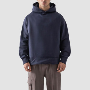Sweat à capuche 100 % coton pour homme, motif uni, haute qualité, streetwear, mode, vêtements d'hiver, personnalisable, vierge, coupe oversize - Product Image 1