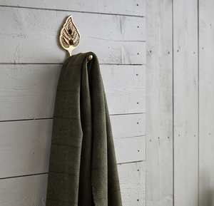 Antique Brass Leaf <b>Hook</b> <b>With</b> Plant Pattern Rust Resistant Metal Wall Mount For Clothing Storage Stylish Home Accent - Product Image 6
