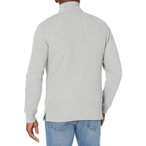 Sudadera de hombre con cremallera de un cuarto, forro polar personalizado con cremallera frontal, teñido liso, mezcla de algodón básico, sudadera económica para hombre - Product Image 2