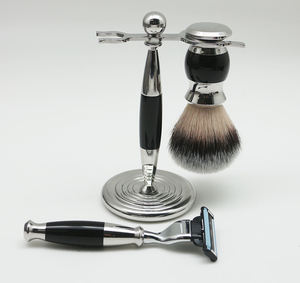 Top Quality <b>Shaving</b> Brush Gift Set Stand Synthetic Knot <b>Shaving</b> Brush Set Grooming <b>Kit</b> for <b>Men</b> - Product Image 3