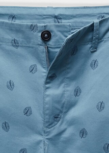 Pantalones Cortos Oxford para Hombre, Diseño de Puntos Azul Claro, Cintura Media, Cierre de Botones, con Bolsillos, Transpirables, de Algodón - Product Image 6