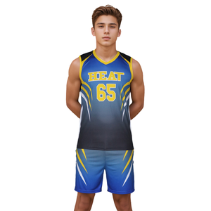 Uniforme Deportivo Personalizado con Nombre y Número para Equipo de Voleibol Masculino, Jersey y Pantalones Cortos Ligeros y Transpirables para Competencia de Club - Product Image 1
