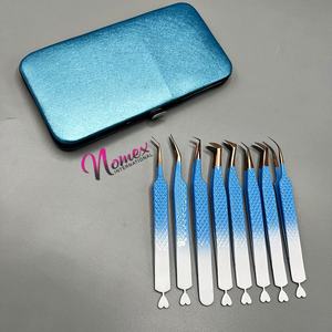 Juego de Pinzas para Extensión de Pestañas de Acero Inoxidable con Punta de Fibra, Resistentes, Antibacterianas, Ligeras y Personalizables - Product Image 3