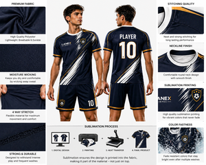 Ensemble de tenue de football professionnel avec maillot et short, tissu léger et respirant, idéal pour les clubs et les écoles - Product Image 5