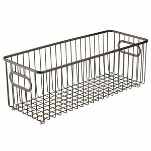 Cesta de Almacenamiento Redonda de Metal Negro de la Mejor Calidad con Asas, Organizador para Ropa, Mantas y Organización de la Despensa del Hogar - Product Image 6