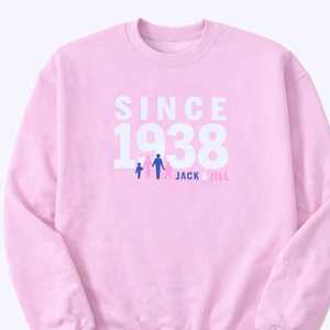 Sudadera de Cuello Redondo Jack and Jill Rosa Desde 1938, Sudadera con Estampado Gráfico para Hombre y Mujer, Ropa Casual, Sudadera de Manga Larga - Product Image 4