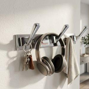 PROMIXO 3 Hook Wall Organizer Stainless Steel Rust Resistant Metal Coat Rack Modern Clothes <b>Hanger</b> for Home Bathroom Kitchen - Product Image 4