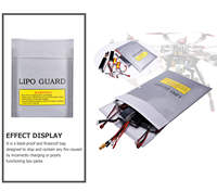 Sac de sécurité pour batterie LiPo ignifuge et étanche, pochette résistante au feu en gel de silice épaissi, fermeture à boucle pour le stockage de batteries de drones RC