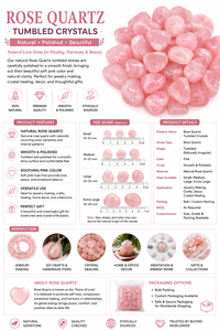 Natural Rose Quartz Tumbled Stones Polished <b>Pink</b> Crystal Beads Love for Jewelry Making <b>Healing</b> Crafts Home Decor - Product Image 6