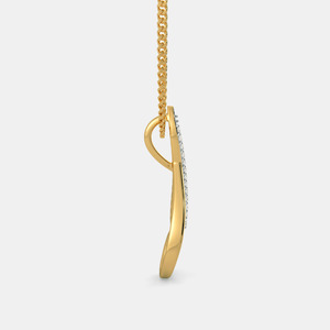 Yellow Gold Abstract Swirl Lab Grown Diamond Pendant Necklace - Product Image 6