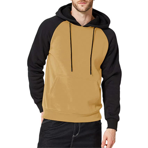 Sudadera con Capucha para Hombre, Color Caqui y Negro, Corte Regular, Felpa de Algodón, Informal, con Bolsillo Tipo Canguro 2026 - Product Image 1
