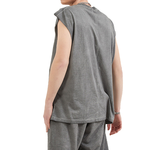 Sports Cotton Boy's Mens Muscle <b>Singlet</b> Sleeveless Knit Tank Tops Bodybuilding Fitness <b>Running</b> Custom Logo Men's Tank Top - Product Image 5