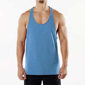 Débardeur de sport pour homme avec logo personnalisé OEM, respirant, en coton, pour l'entraînement et le fitness, sans manches - Product Image 1