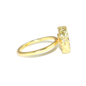 Bohemian Style Natural Pink Solar Quartz Gemstone Gold Electroplated Bezel Setting Designer <b>Adjustable</b> <b>Ring</b> For Women Jewelry - Product Image 2