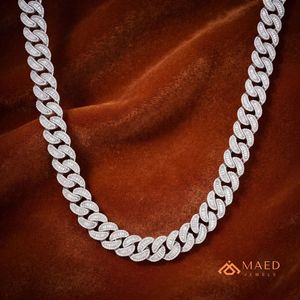 Silver 92.5% Iced Out Cuban Link Moissanite <b>Necklace</b> Rose Gold/Silver/Gold Plated Luxury Hip Hop Chain <b>Statement</b> Jewelry for Men - Product Image 4